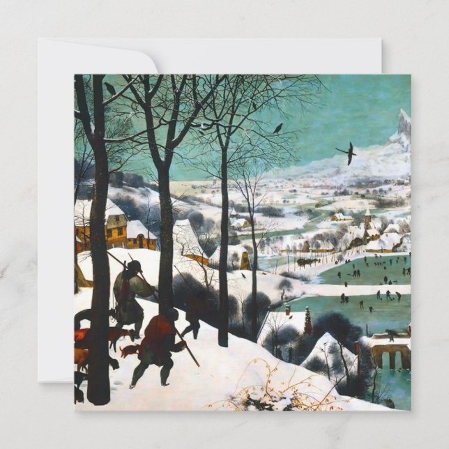 Jäger in der Schneelandschaft Pieter Bruegel Einladung (Vorderseite)