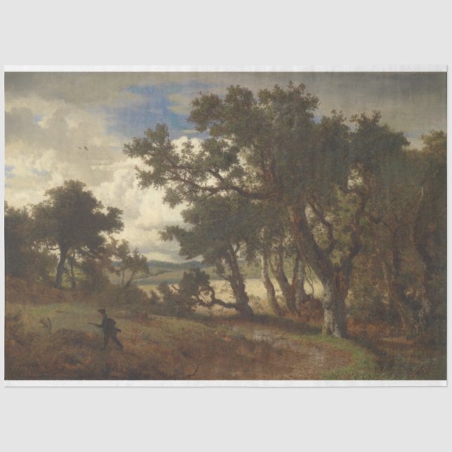 Jäger in einer ländlichen Landschaft (Andreas Ache Seidenpapier (Vorderseite)
