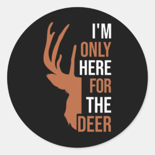 Jäger Jagd Jagd Hirsch Jagd Buck Elk Antler Runder Aufkleber