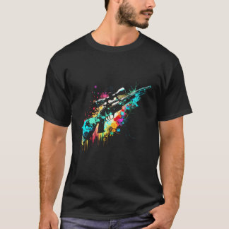 Jäger Jagd Splash Art Jäger Jagdrifle Bol T-Shirt