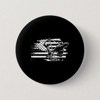 Jäger-Jagdgewächse-Retro-amerikanische Flaggenmänn Button