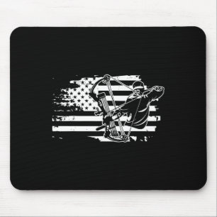 Jäger-Jagdgewächse-Retro-amerikanische Flaggenmänn Mousepad