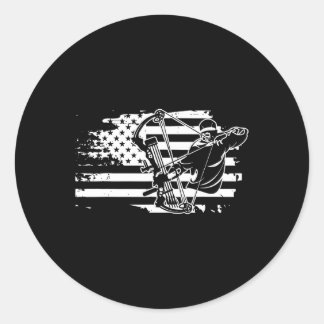 Jäger-Jagdgewächse-Retro-amerikanische Flaggenmänn Runder Aufkleber