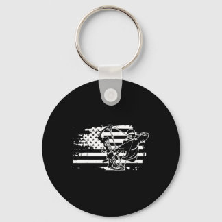 Jäger-Jagdgewächse-Retro-amerikanische Flaggenmänn Schlüsselanhänger