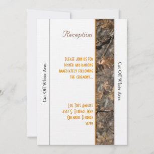 Jäger-Kamouflage-Chic-Hochzeitsempfangskarte Einladung