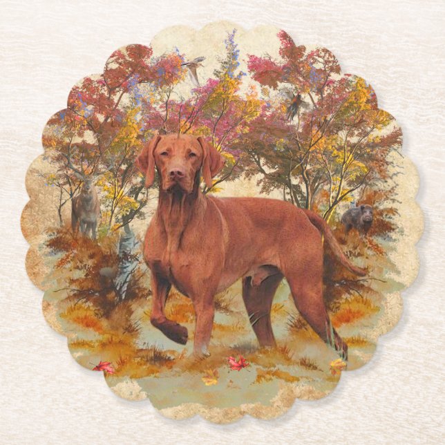 Jäger , Lebenspartner von Vizsla Untersetzer (Vorderseite)