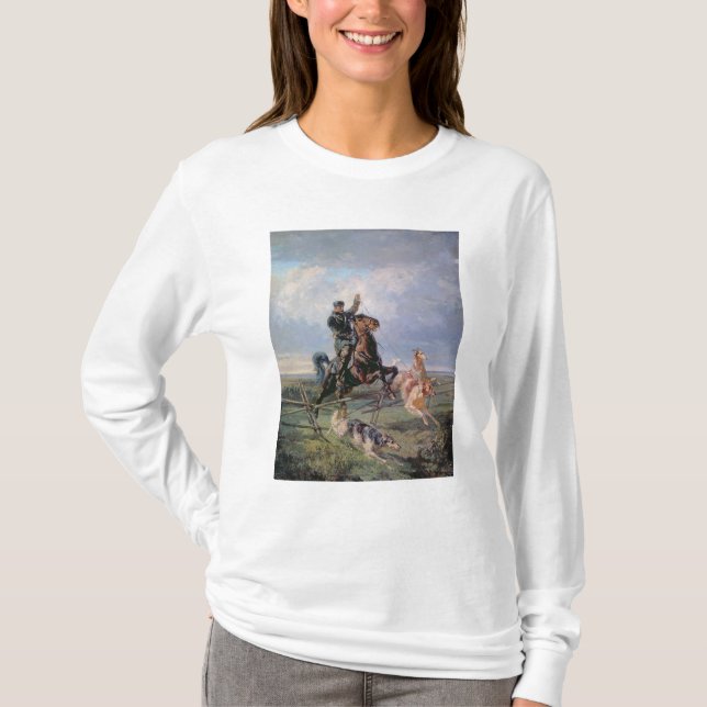 Jäger mit den Borzois, 1872 T-Shirt (Vorderseite)