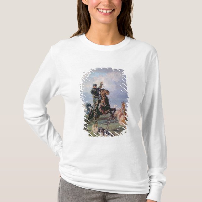 Jäger mit den Borzois, 1872 T-Shirt (Vorderseite)