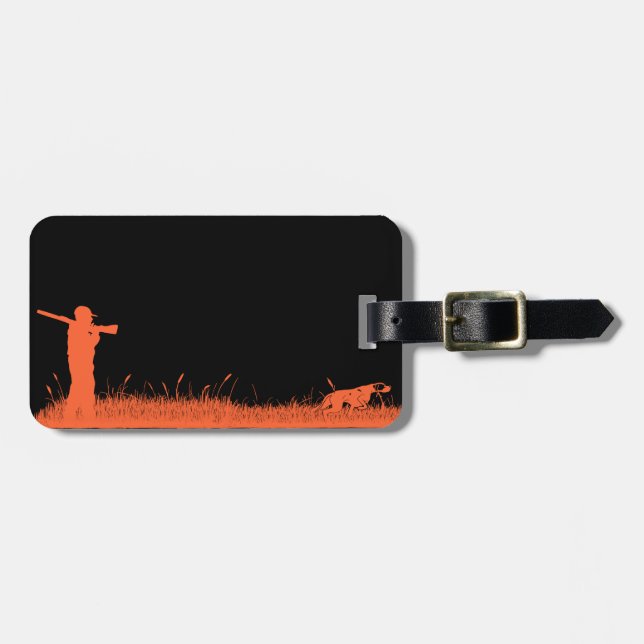 Jäger Orange Grafische Jagdlandschaft Gepäckanhänger (Vorderseite horizontal)