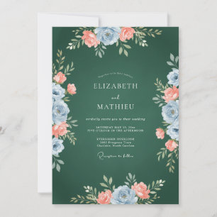 Jäger-Pfirsich-Blüten-Hochzeit Einladung