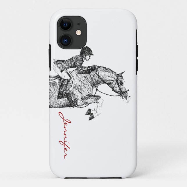Jäger Pony Pointillis Case-Mate iPhone Hülle (Rückseite)