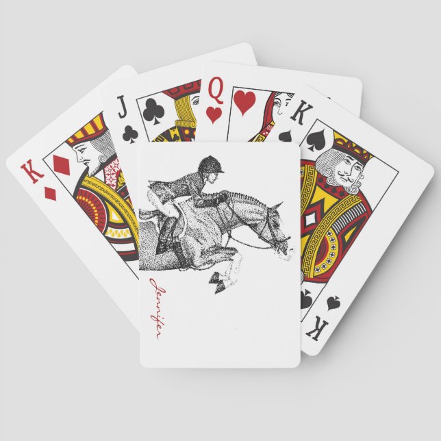 Jäger Pony Pointillis Spielkarten (Rückseite)