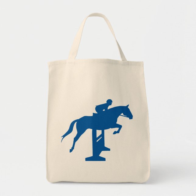 Jäger-Pullover-Pferd u. Reiter (blau) Tragetasche (Vorne)
