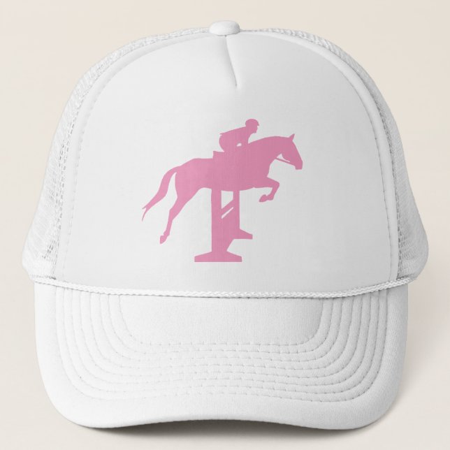 Jäger-Pullover-Pferd u. Reiter (Rosa) Truckerkappe (Vorderseite)