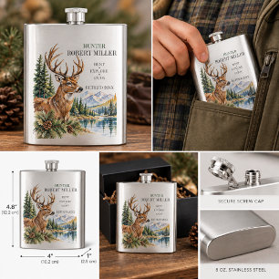 Jäger-Rentner-Hirsch-Outdoor-Abenteuer Flachmann