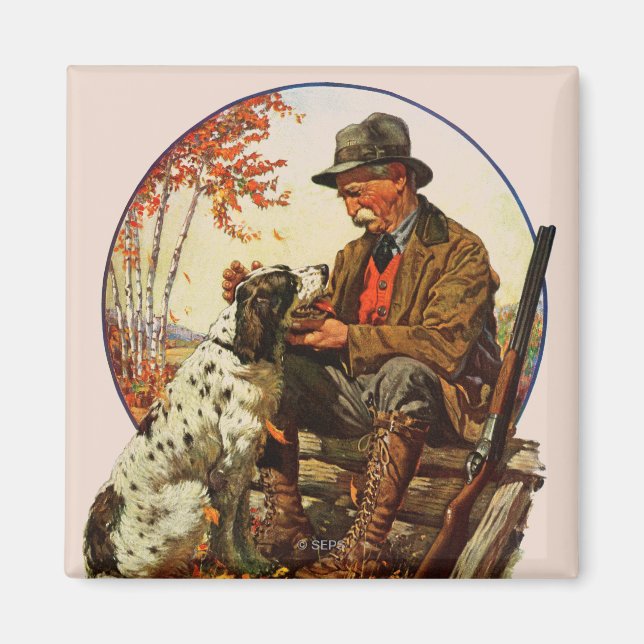 Jäger und Spaniel Magnet (Vorne)