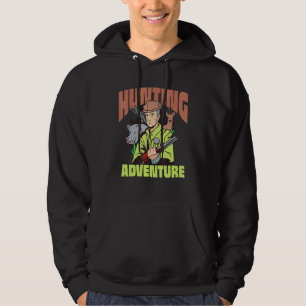 Jäger und Tierarten und Gewehre, die von Hirschen Hoodie