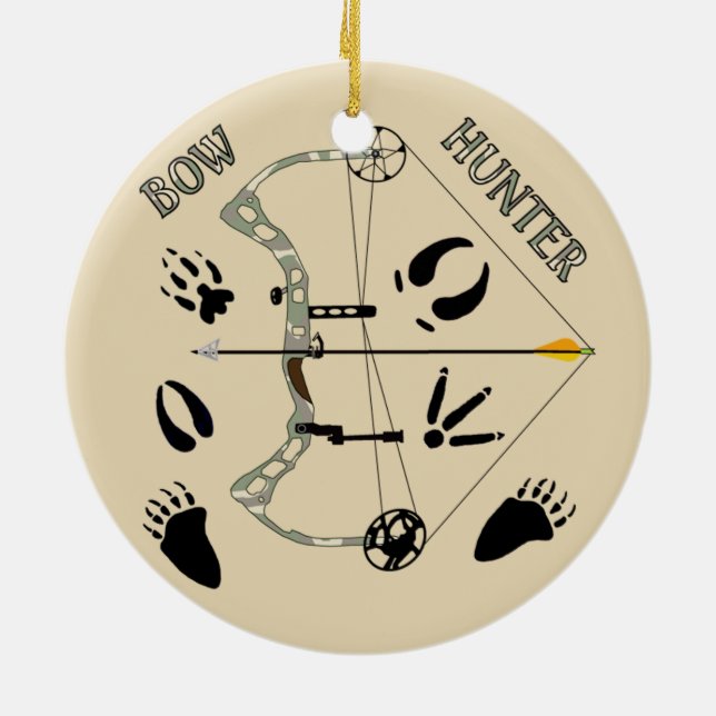 Jägergeschenke, Bow-Jagd, Bogenschießen Keramik Ornament (Hinten)