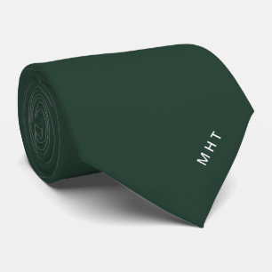 Jägergrün Moderne Initialen Minimalistisches Monog Krawatte
