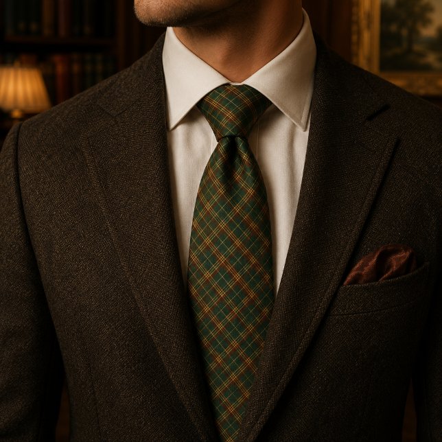 Jägergrün Rustikal Karo Tartan Krawatte (Von Creator hochgeladen)