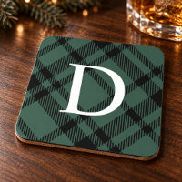 Jägergrün Tartan Karo individuelles Monogramm Anfa