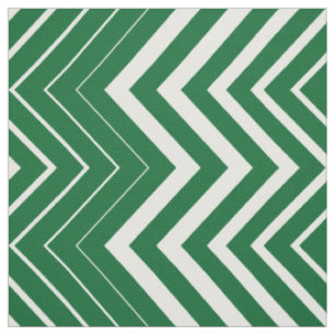 Jägergrün und weißer Zickzack-Chevron Stoff