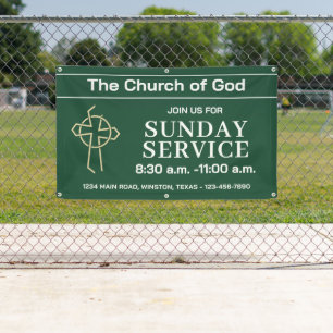 Jägergrüne Kirchen-Service-Banner mit Ihrem Logo Banner