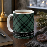 Jägergrüner Tartan Karo Familienmonogramm