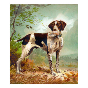Jägerhund mit Vogel im Mund Fotodruck