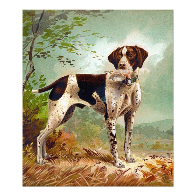 Jägerhund mit Vogel im Mund Fotodruck (Vorne)