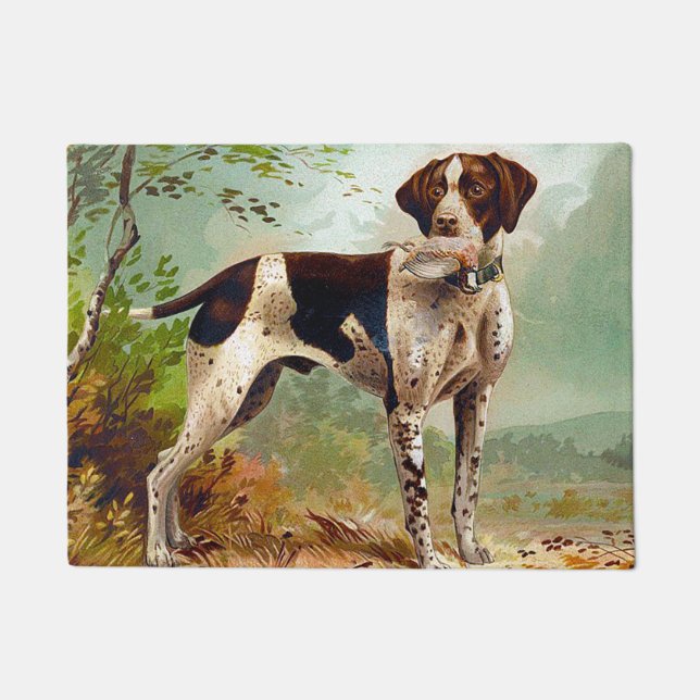 Jägerhund mit Vogel im Mund Fußmatte (Vorderseite)