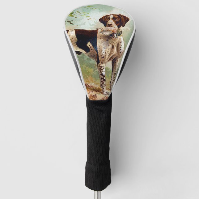 Jägerhund mit Vogel im Mund Golf Headcover (Vorderseite)