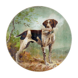 Jägerhund mit Vogel im Mund Schneidebrett