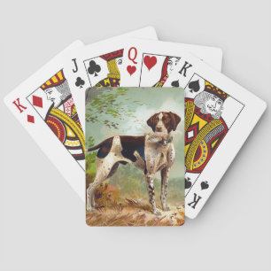 Jägerhund mit Vogel im Mund Spielkarten
