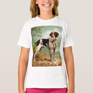 Jägerhund mit Vogel im Mund T-Shirt