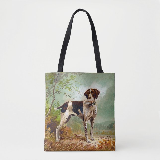 Jägerhund mit Vogel im Mund Tasche (Vorderseite)