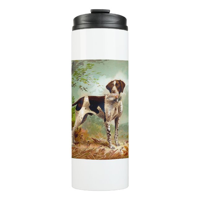 Jägerhund mit Vogel im Mund Thermosbecher (Vorderseite)