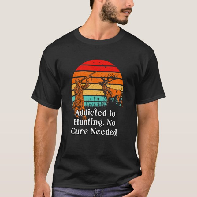 Jägerin ohne Heilmittel Nerd Jäger komisch T-Shirt (Vorderseite)