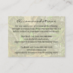 Jägerische Camouflage Hochzeitsplätze für Empfänge Begleitkarte