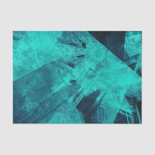 Jagged Blue Abstrakt Seidenpapier (Vorderseite)