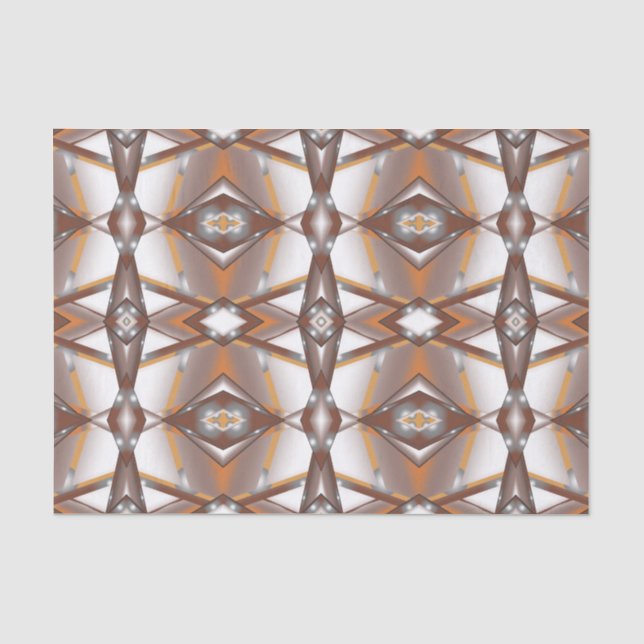 Jagged Edge Concentric Earth Tone Ombre Art Seidenpapier (Vorderseite)