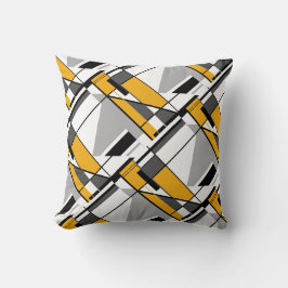 Jagged Mobile-like Gold Gray Black Slanted Mosaiks Kissen