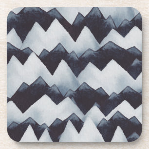 Jagged Mountains Watercolor Dessous de verre Set