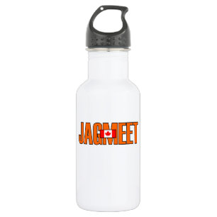 Jagmeet Orange Bold Text Kanadische Flaggenfarbe Edelstahlflasche
