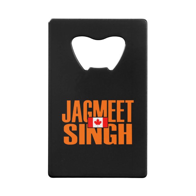 Jagmeet Singh Orange Blocktext Kanadische Flagge Geldbeutel Flaschenöffner (Vorderseite)