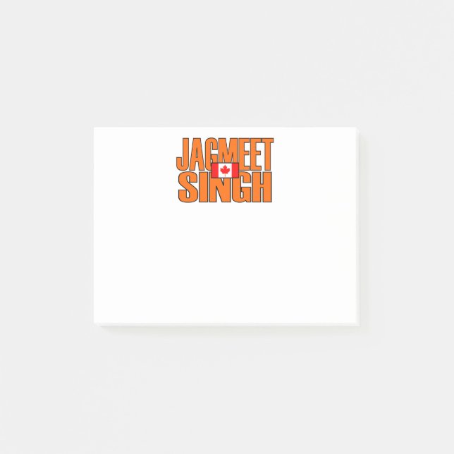 Jagmeet Singh Orange Blocktext Kanadische Flagge Post-it Klebezettel (Vorderseite)
