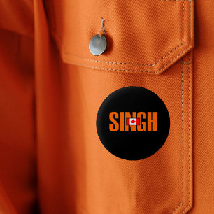 Jagmeet Singh Orange Bold Text Kanadische Flaggenf Button