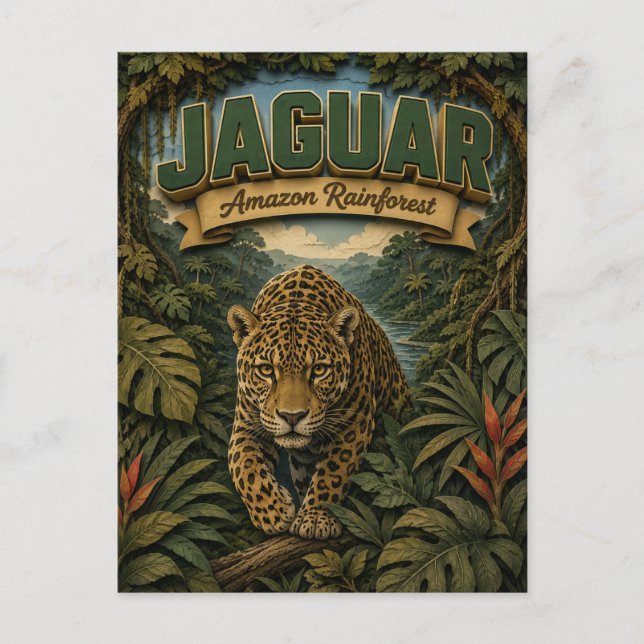 Jaguar Amazonas-Regenwald POPCUT Postkarte (Vorderseite)