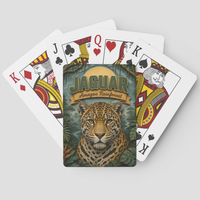 Jaguar Amazonas-Regenwald POPCUT Spielkarten (Rückseite)