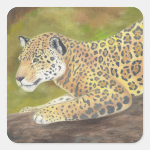 Jaguar-Aufkleber Quadratischer Aufkleber